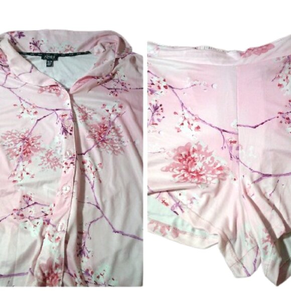 Jones New York Shorty  Pajama Set, Size XL/TG Pink Floral Short Pajamas Set - Picture 5 of 10